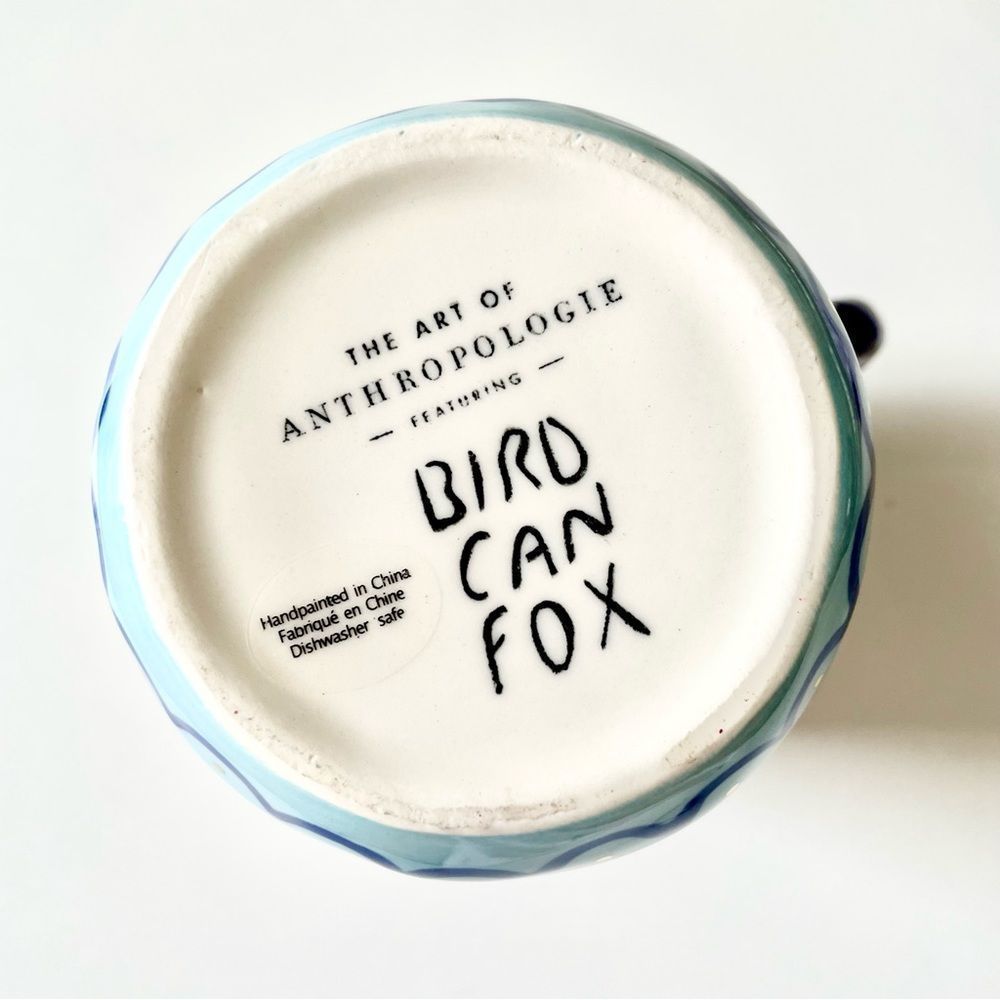 Anthropologie, Christmas Joyeux, Noel Snowman Large Holiday Mug, Bird Ca… - Picture 9 of 9